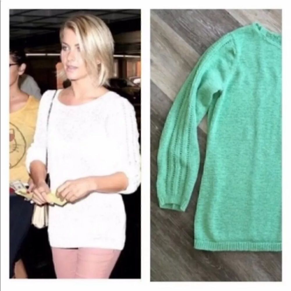 Rachel Zoe Green Knit Crochet Sweater Size small - Picture 2 of 10